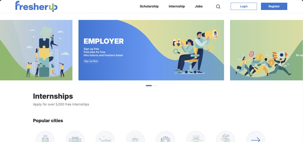 FresherUp website
