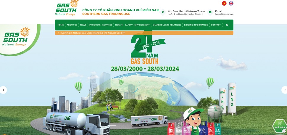 Gas South Vietnam website