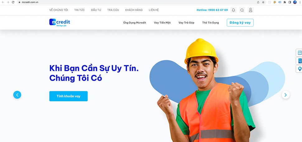 MCredit Vietnam website