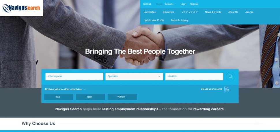 Navigos Search Vietnam website