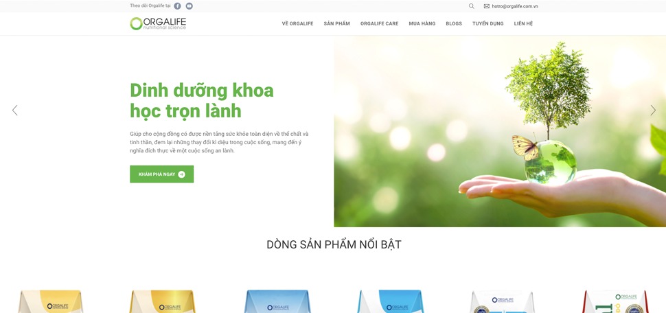 Orgalife Vietnam website